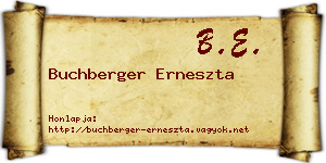 Buchberger Erneszta névjegykártya